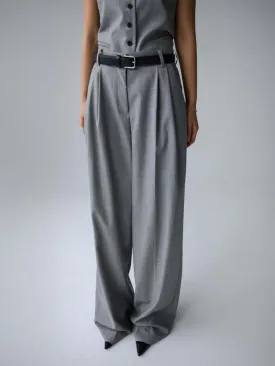 Chic Grey Tailored Trousers