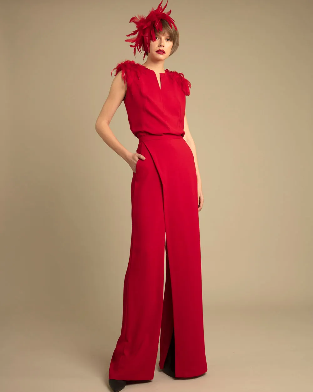 Flared Overlapped Pants