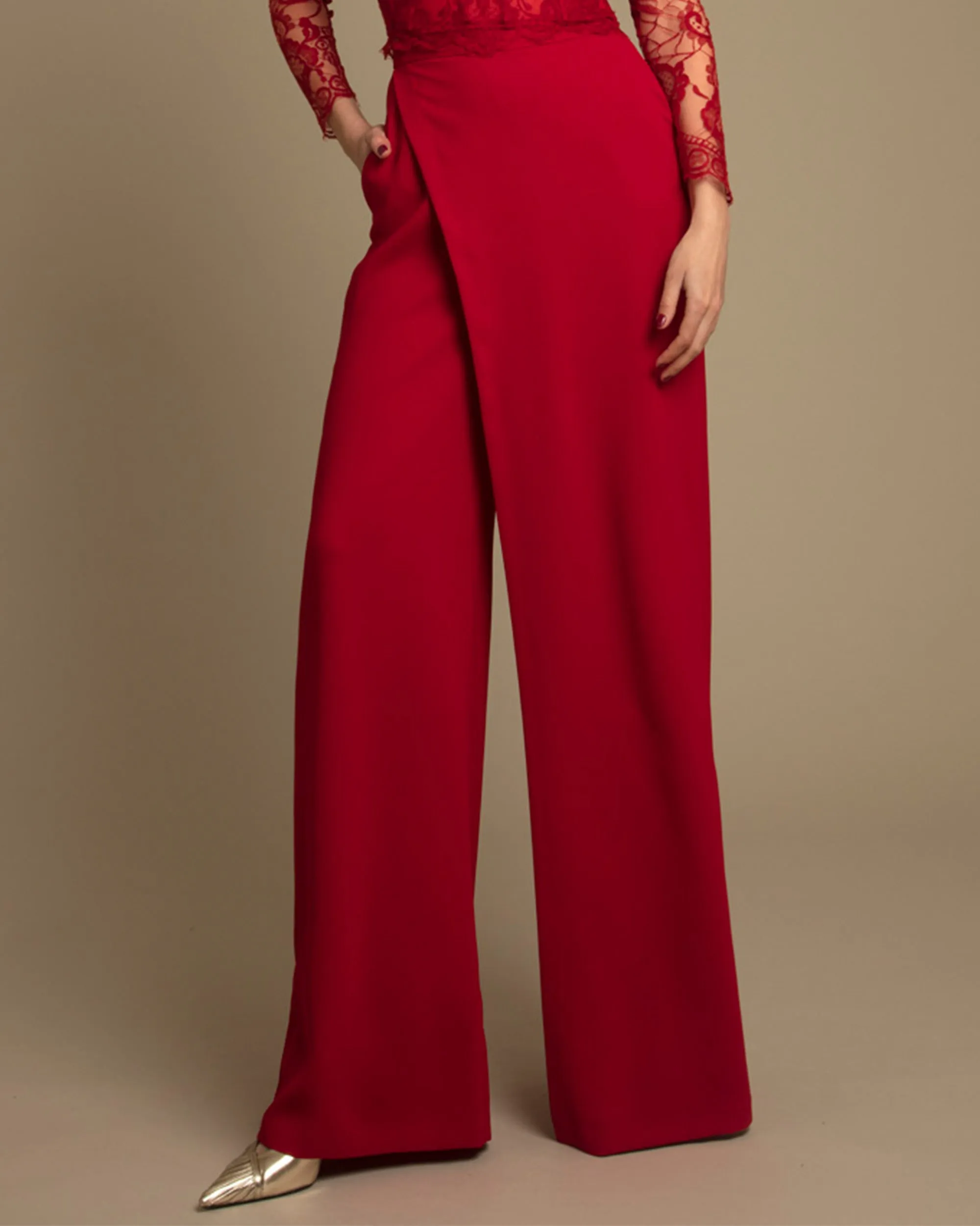 Flared Overlapped Pants