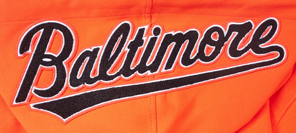 MLB BALTIMORE ORIOLES CLASSIC CHENILLE MEN'S PULLOVER HOODIE (ORANGE)