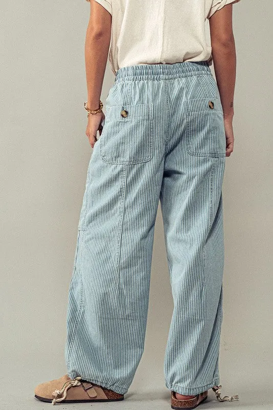 NEW! Urban Flex Cargo Pants in Blue Stripe