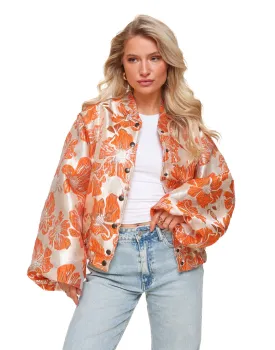 Oranje Bloemen Bomber - Jasje