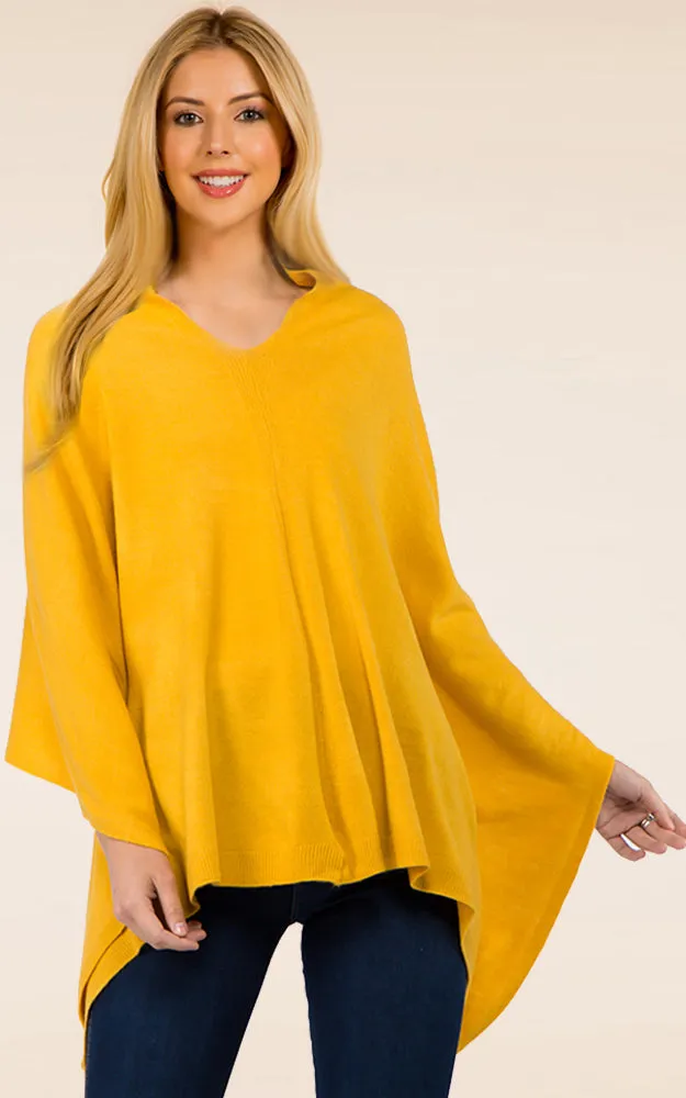 PA8672 Solid Color Basic High Quality Poncho (Color M to Z)
