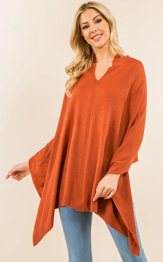 PA8672 Solid Color Basic High Quality Poncho (Color M to Z)