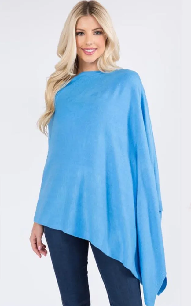 PA8672 Solid Color Basic High Quality Poncho (Color M to Z)