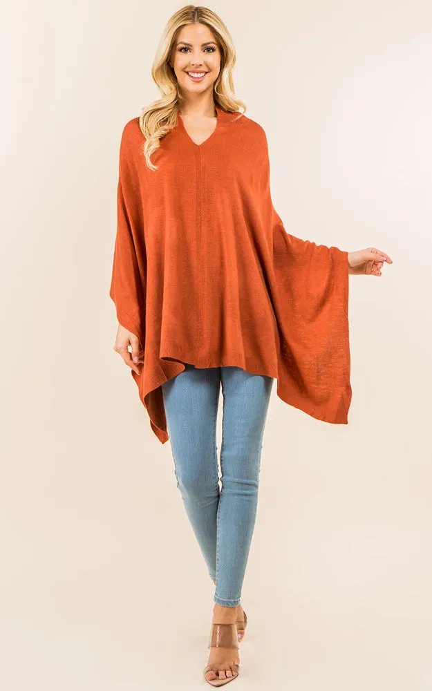 PA8672 Solid Color Basic High Quality Poncho (Color M to Z)