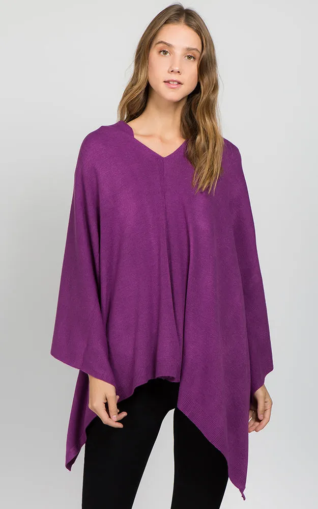 PA8672 Solid Color Basic High Quality Poncho (Color M to Z)