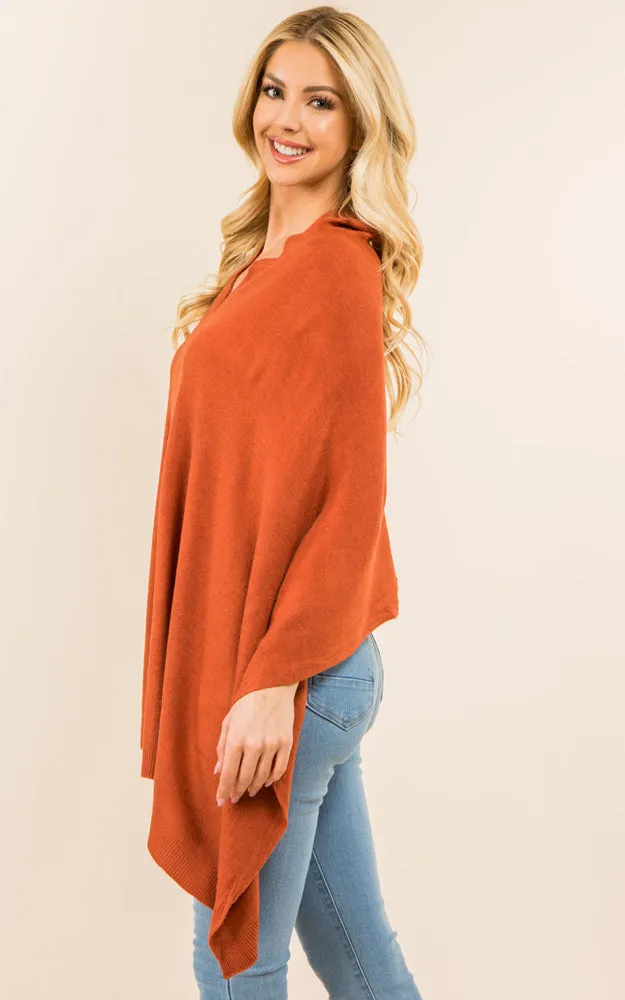 PA8672 Solid Color Basic High Quality Poncho (Color M to Z)
