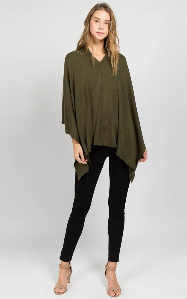 PA8672 Solid Color Basic High Quality Poncho (Color M to Z)