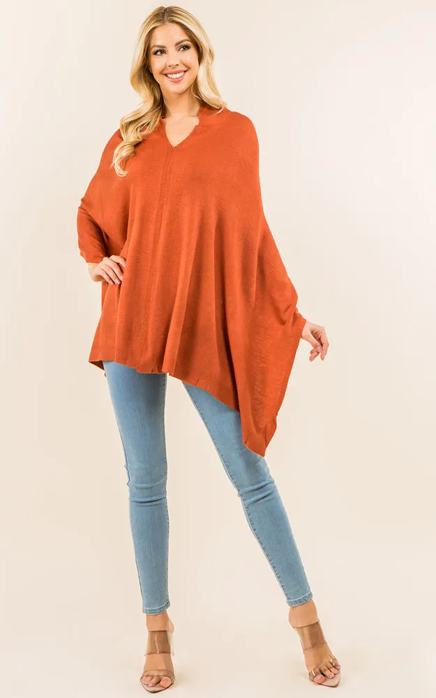 PA8672 Solid Color Basic High Quality Poncho (Color M to Z)