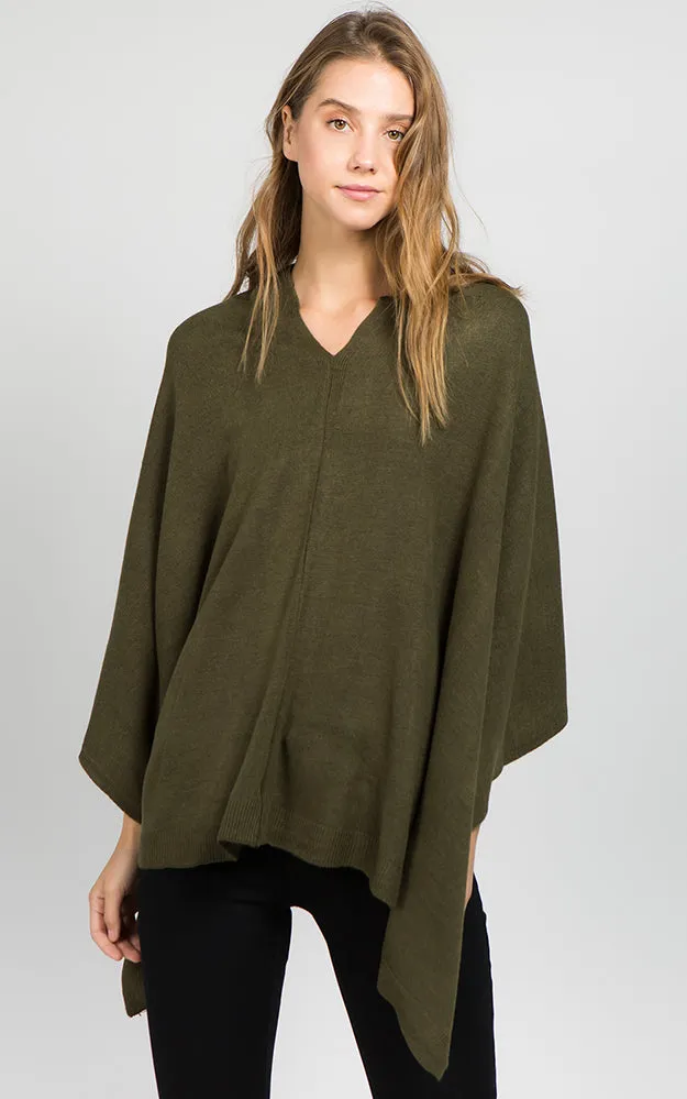 PA8672 Solid Color Basic High Quality Poncho (Color M to Z)