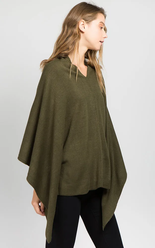 PA8672 Solid Color Basic High Quality Poncho (Color M to Z)