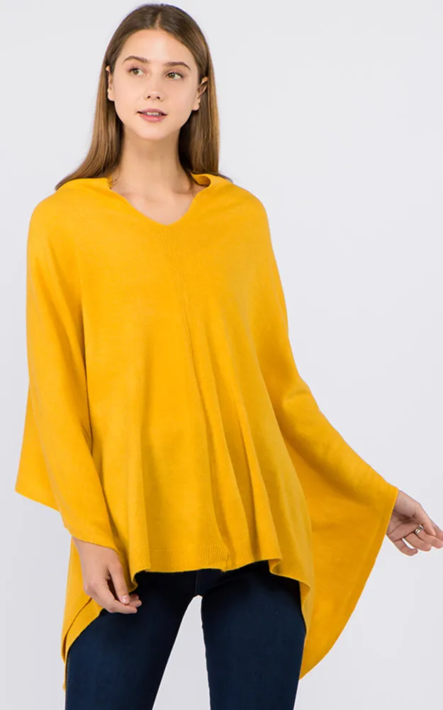 PA8672 Solid Color Basic High Quality Poncho (Color M to Z)