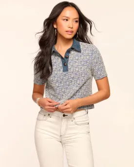 Ramy Brook Venice Tweed Polo Top