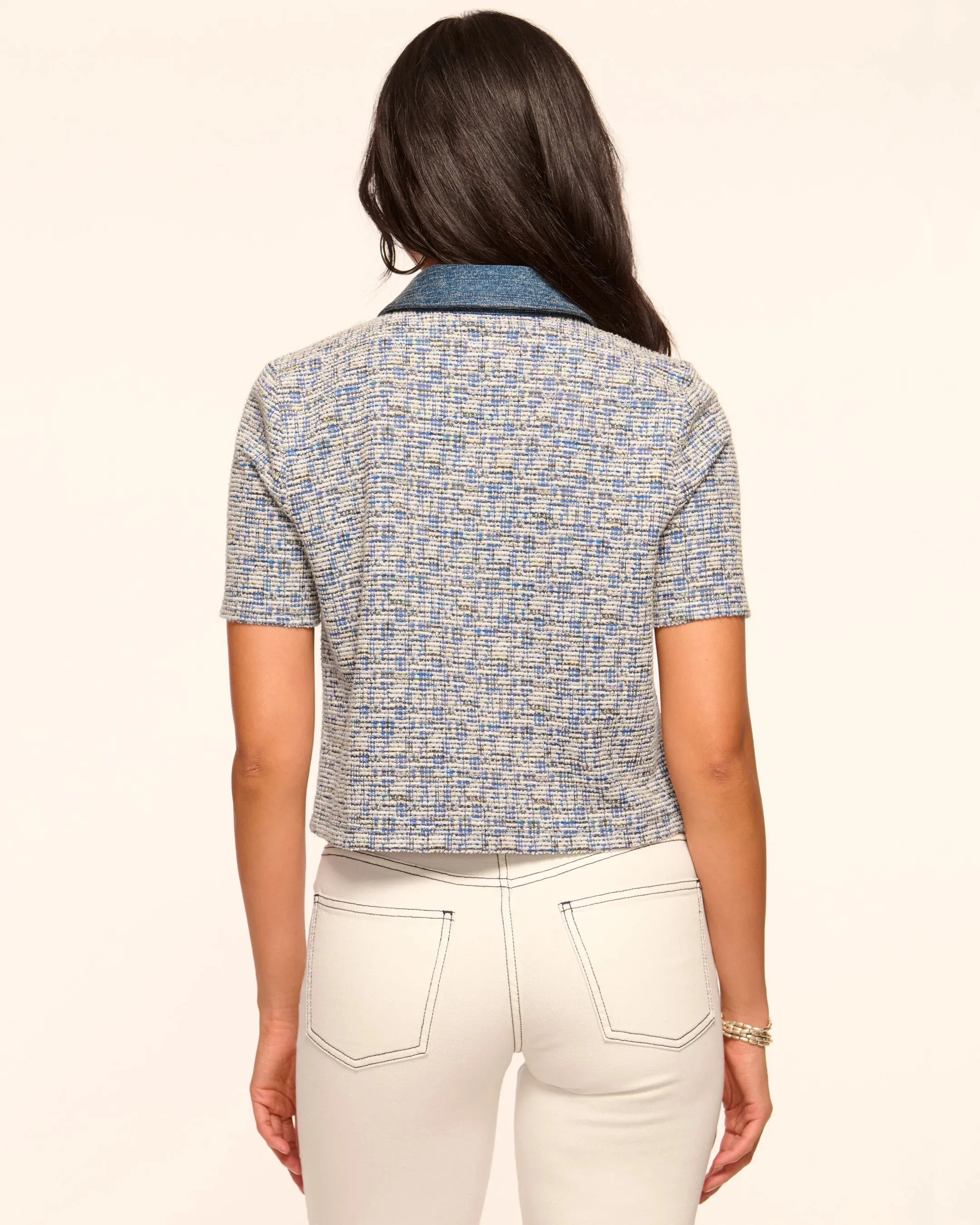Ramy Brook Venice Tweed Polo Top