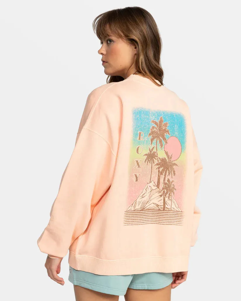 Roxy | Lineup Oversize Crew Neck Sweatshirt - Peach Nougat