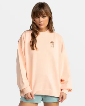 Roxy | Lineup Oversize Crew Neck Sweatshirt - Peach Nougat