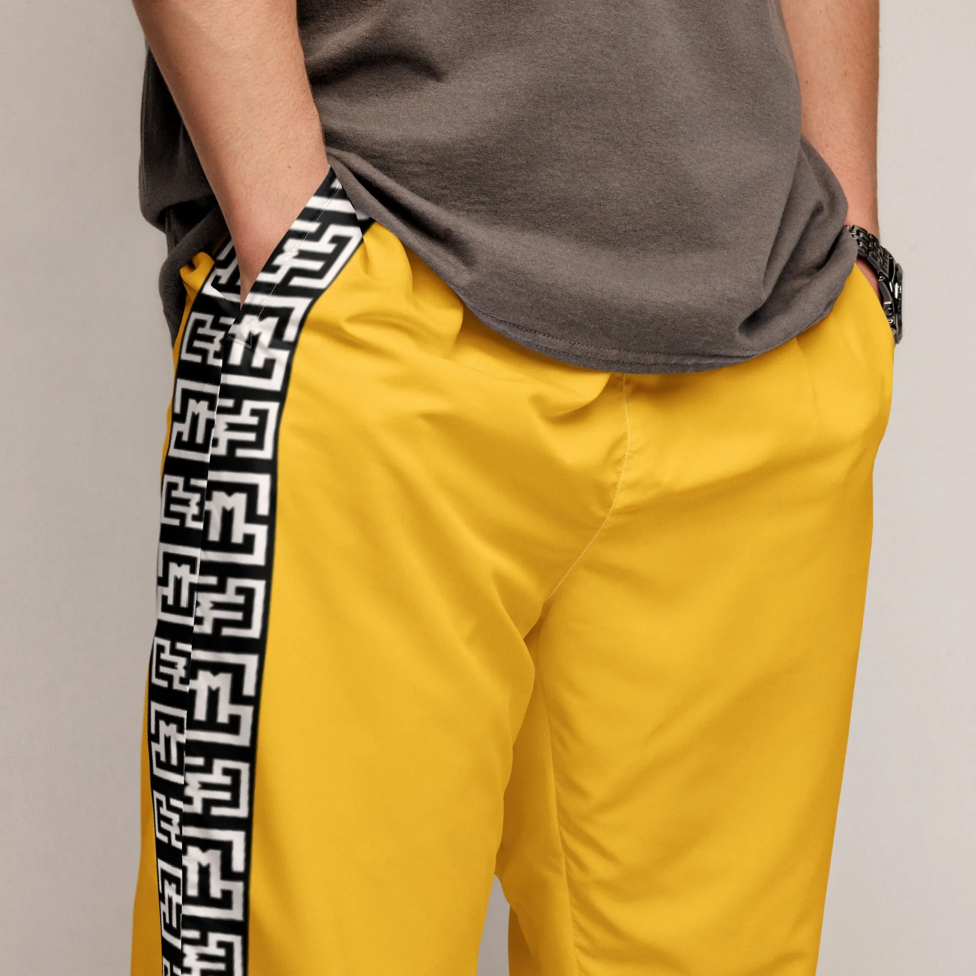 Side Solid Unisex Yellow track pants