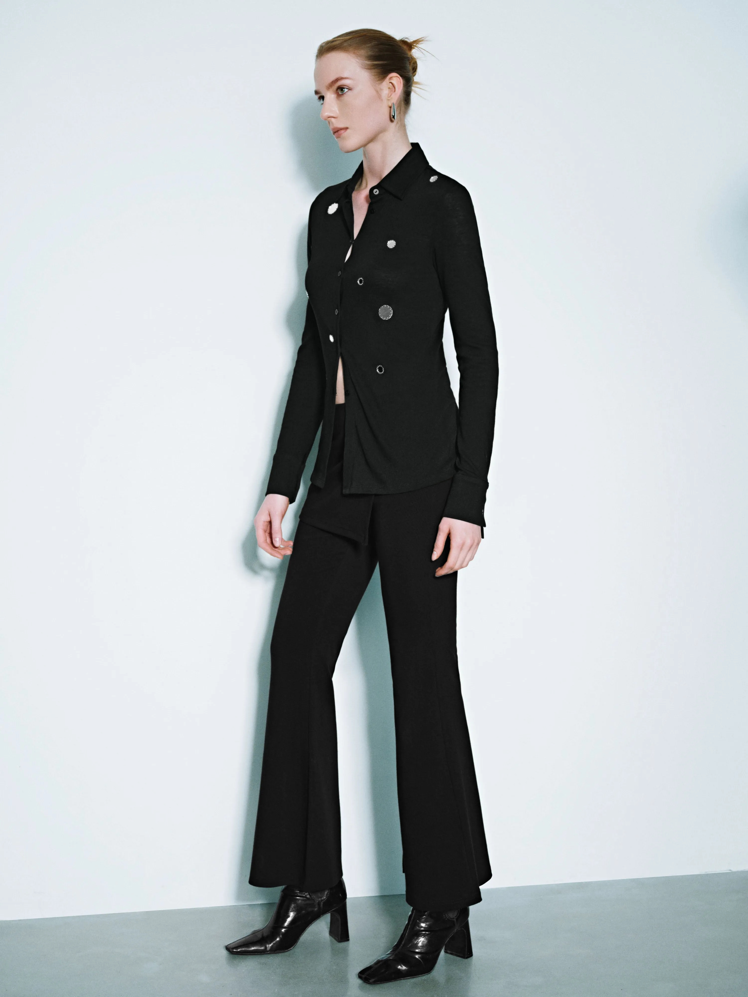 Stand Collar Button Up Shirts