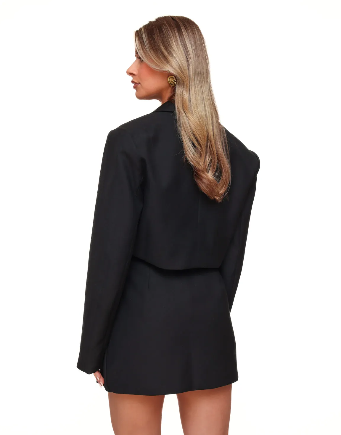 Zwarte Schuine Knopen - Skort